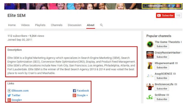 وصف القناة & الراوابط