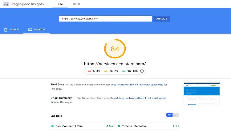 أداة PageSpeed ​​Insight