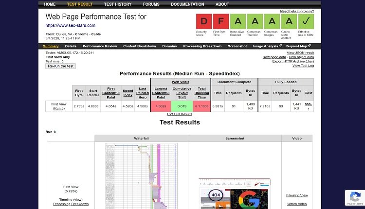 WebPage Test اداة